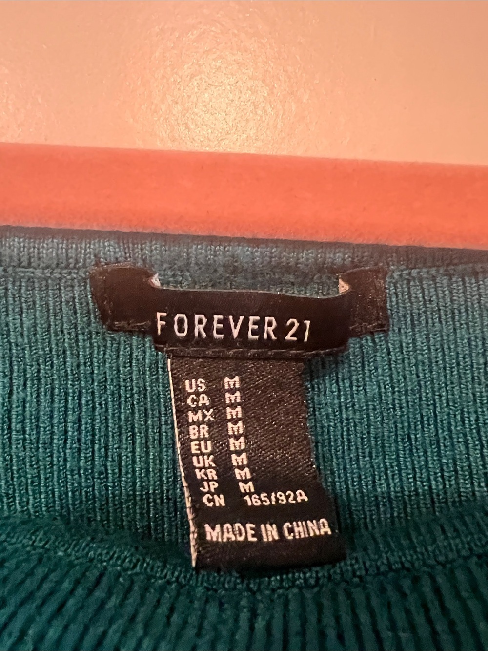Forever 21 Teal Long-Sleeve Square Neck Cropped Top - Picture 2 of 10